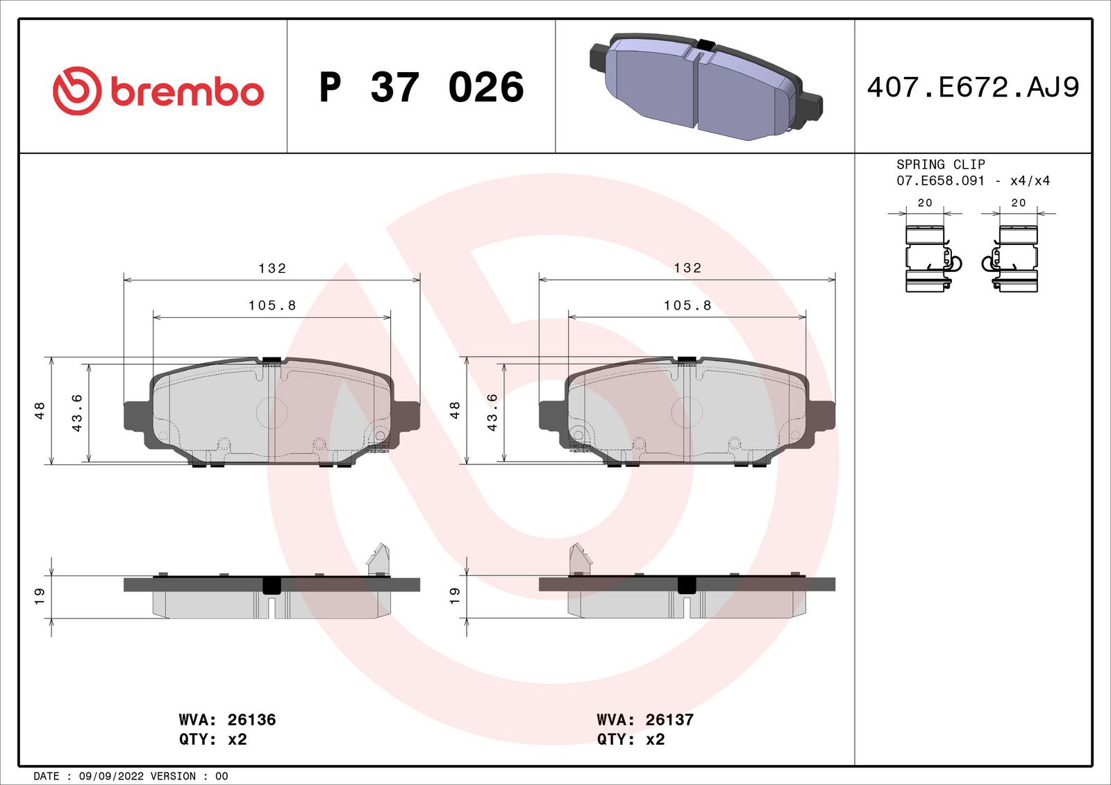 PRIME Low-Met Rear Disc Brake Pad Set - P37026_01