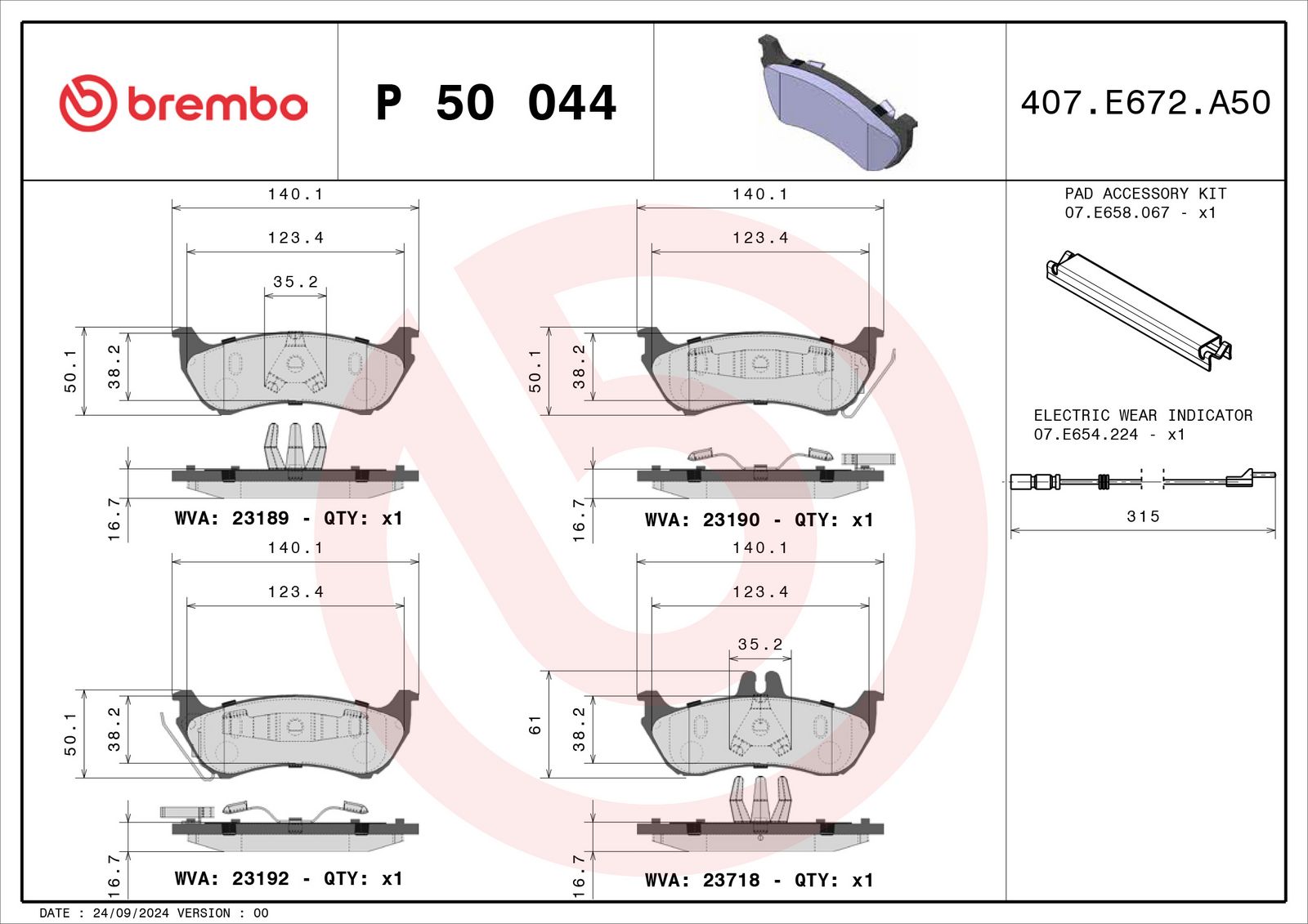 PRIME Low-Met Rear Disc Brake Pad Set - P50044_03