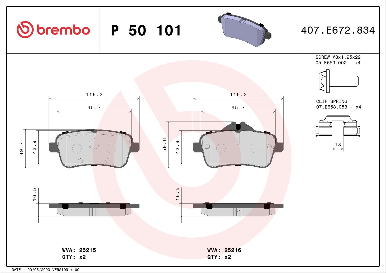 PRIME Low-Met Rear Disc Brake Pad Set - P50101_03
