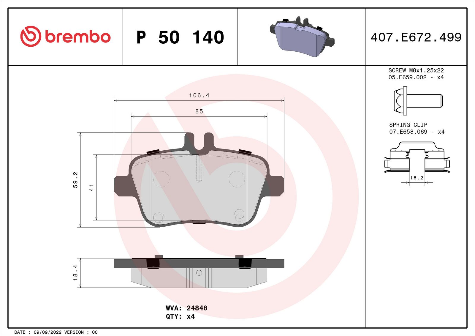PRIME Low-Met Rear Disc Brake Pad Set - P50140_03