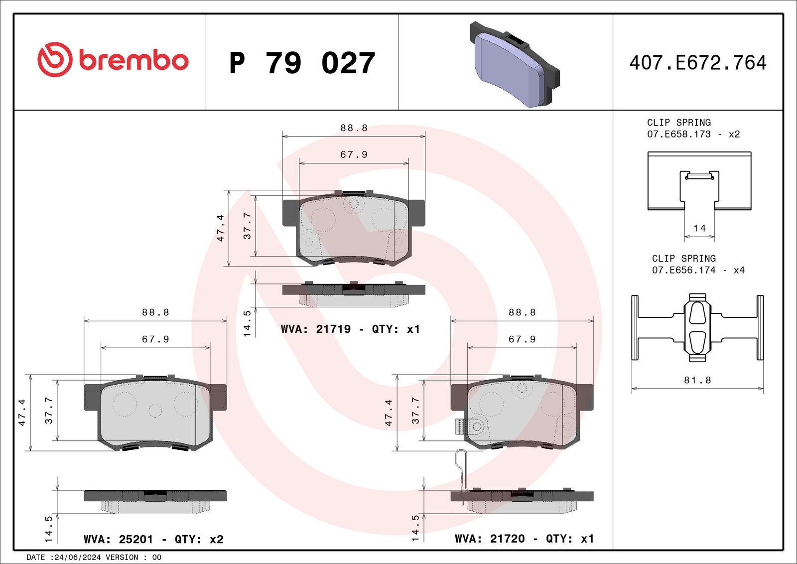 PRIME Low-Met Rear Disc Brake Pad Set - P79027_01