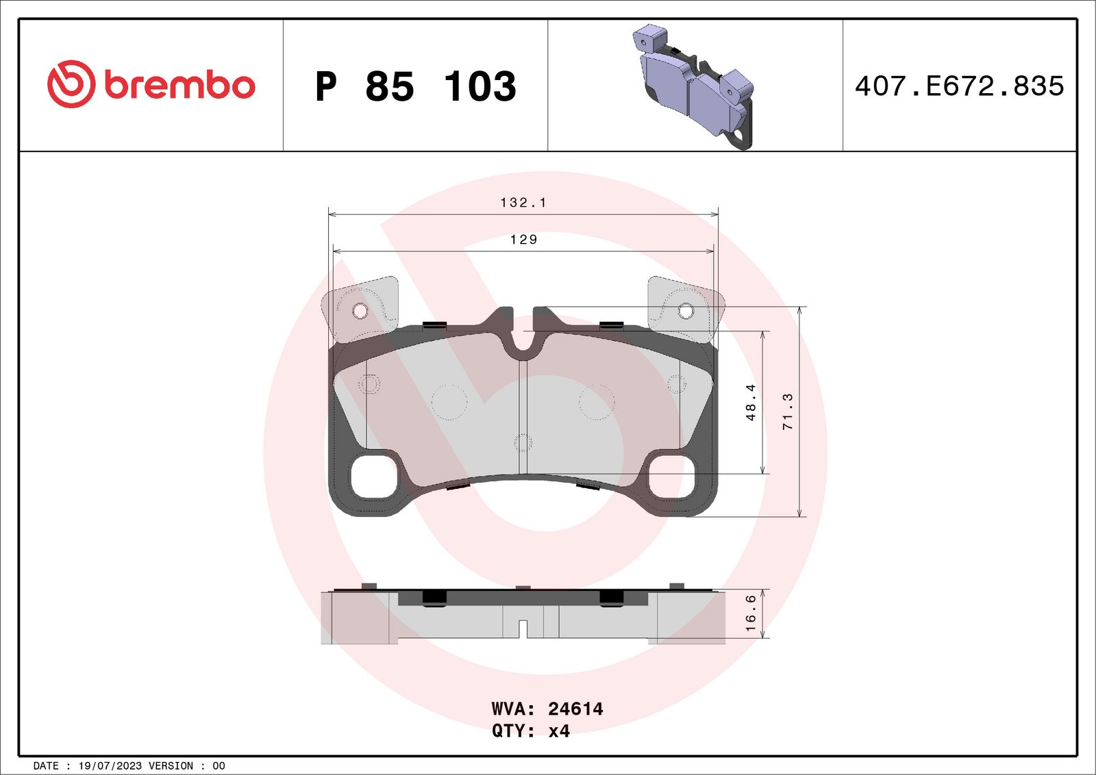 PRIME Low-Met Rear Disc Brake Pad Set - P85103_05
