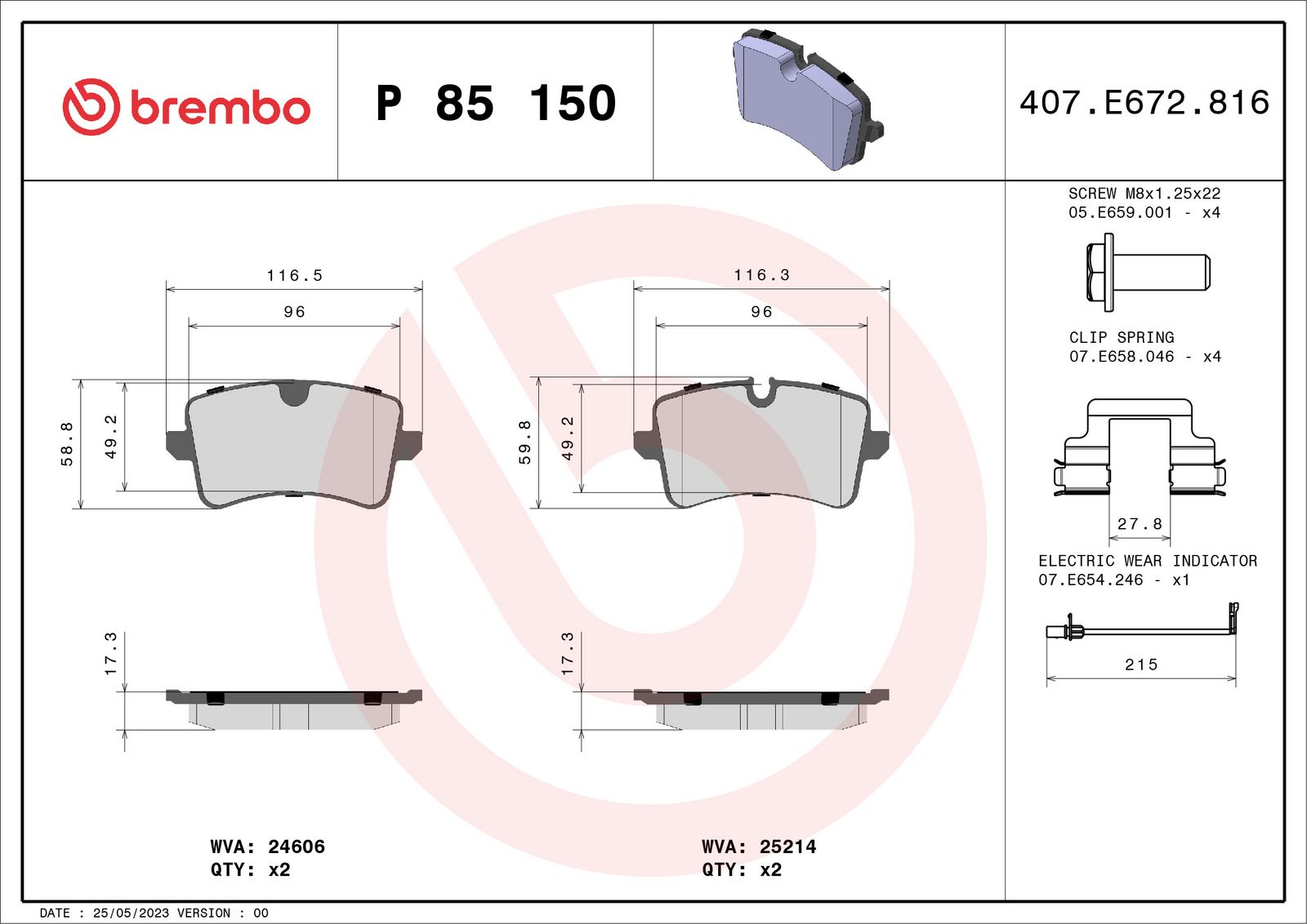 PRIME Low-Met Rear Disc Brake Pad Set - P85150_03