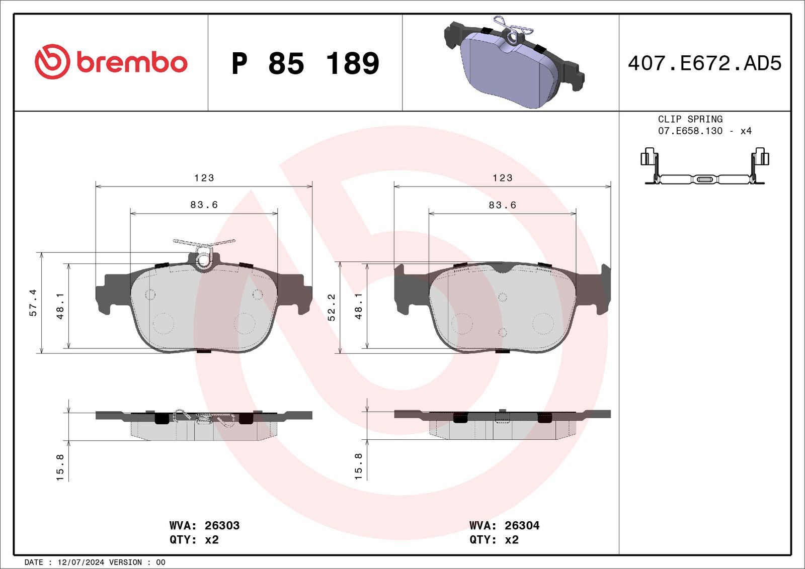 PRIME Low-Met Rear Disc Brake Pad Set - P85189_01