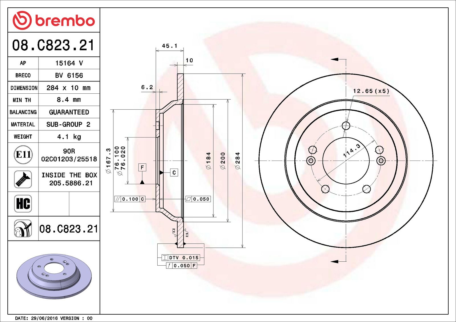 PRIME UV Coated Rear Disc Brake Rotor - 08.C823.21_06