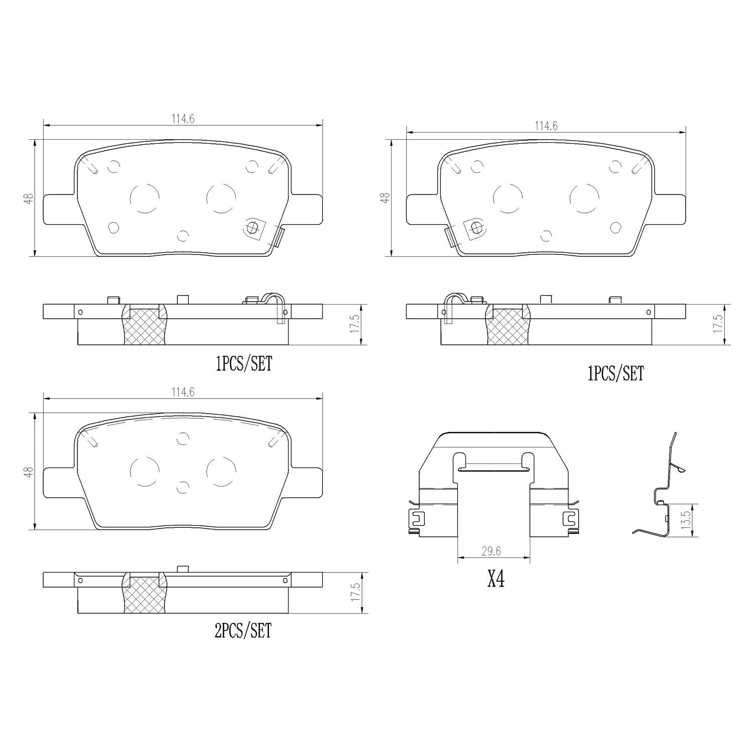 XTRA Ceramic Rear Disc Brake Pad Set - P10071NX_01