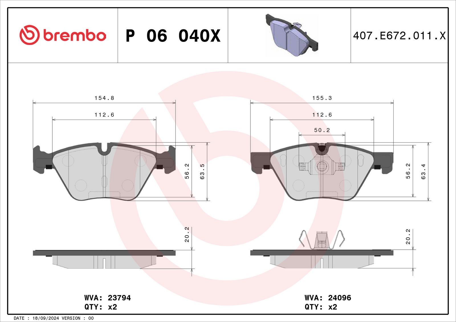 XTRA Low-Met Front Disc Brake Pad Set - P06040X_04