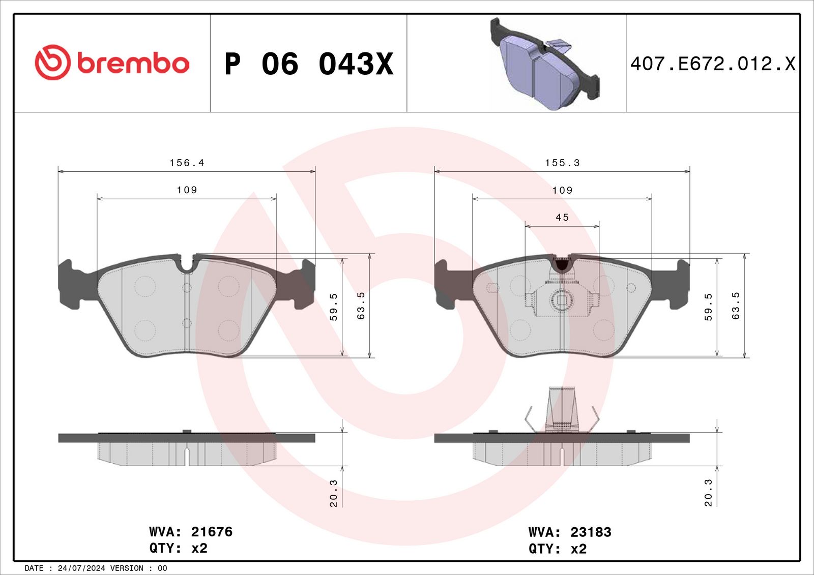 XTRA Low-Met Front Disc Brake Pad Set - P06043X_01