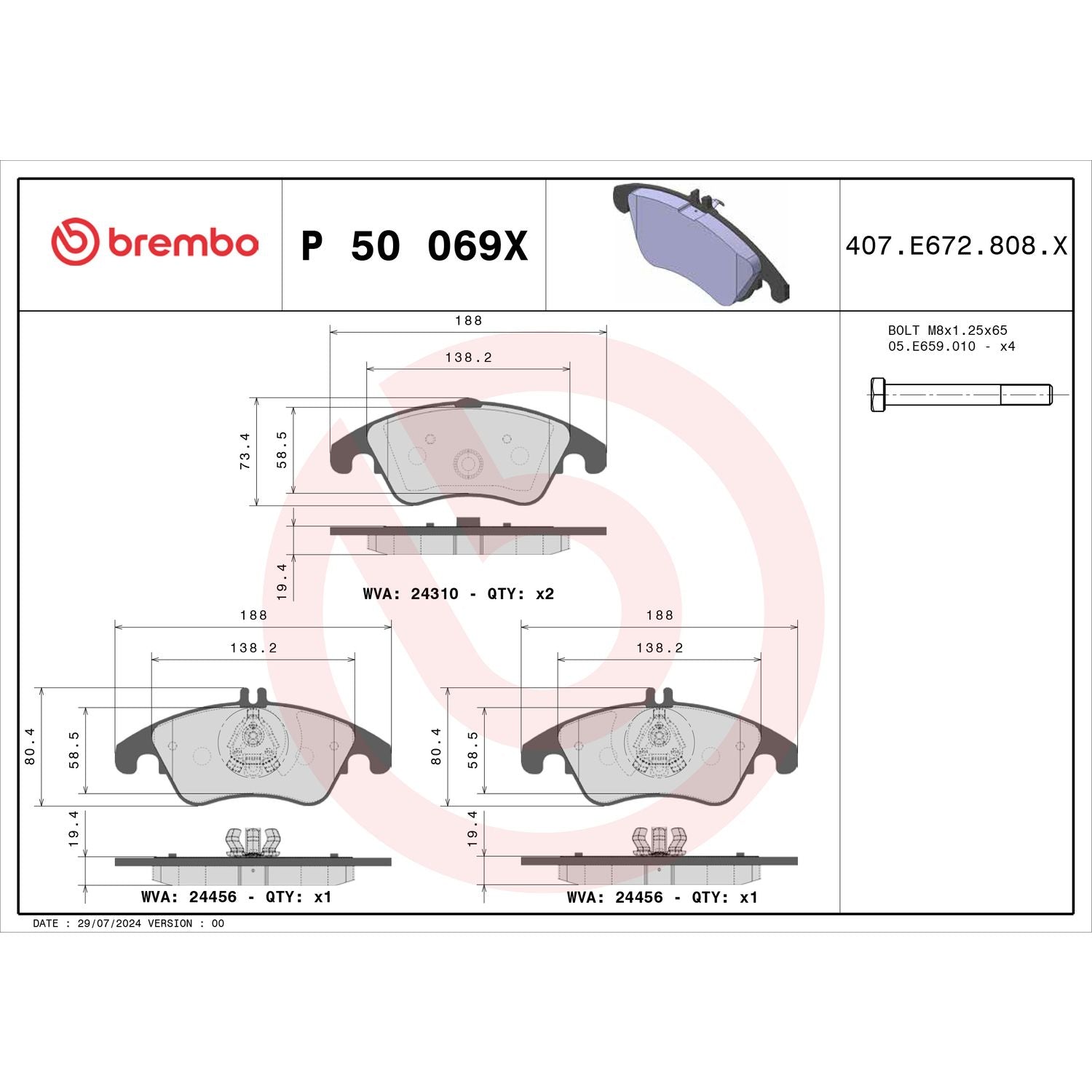 XTRA Low-Met Front Disc Brake Pad Set - P50069X_01