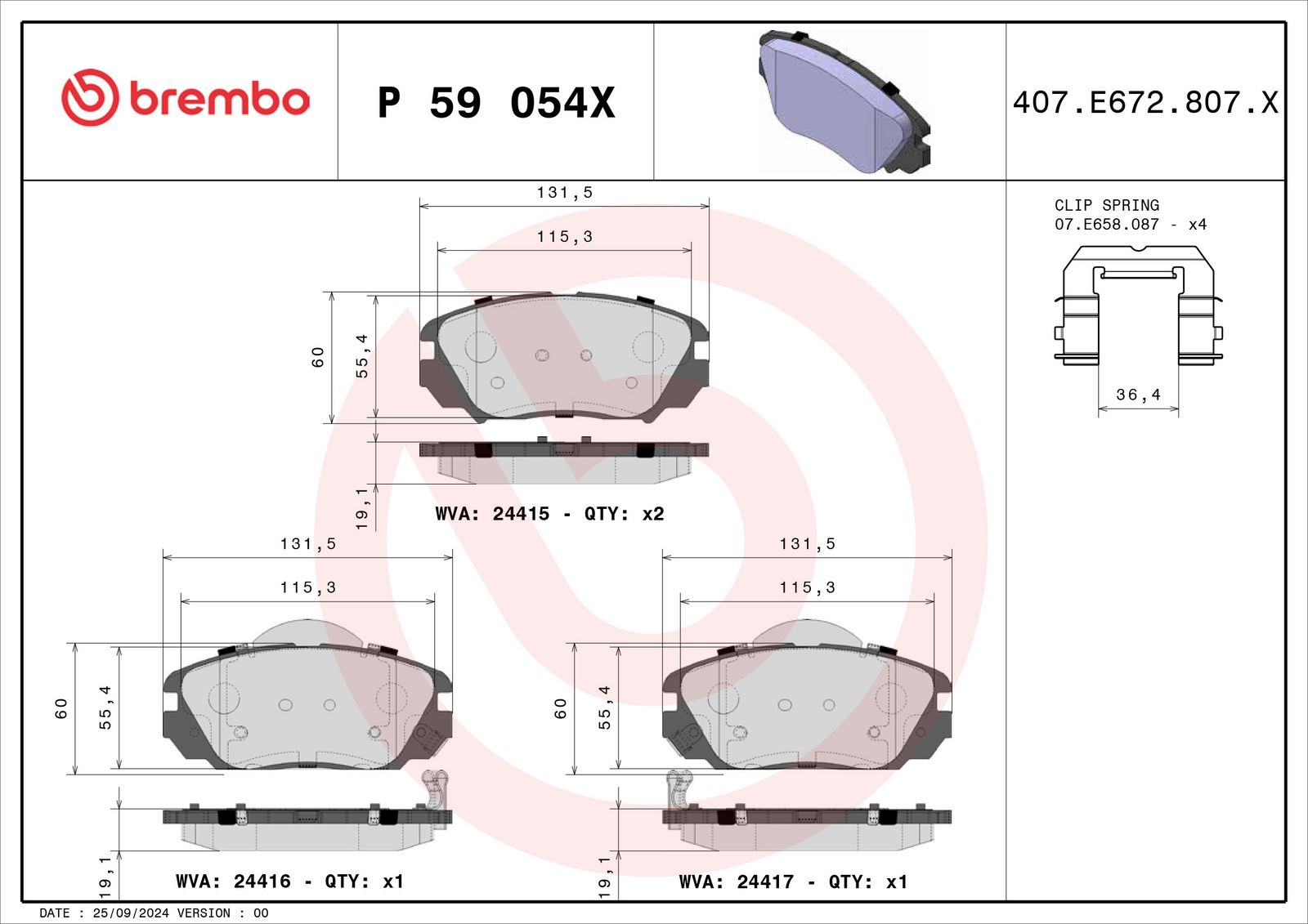 XTRA Low-Met Front Disc Brake Pad Set - P59054X_04
