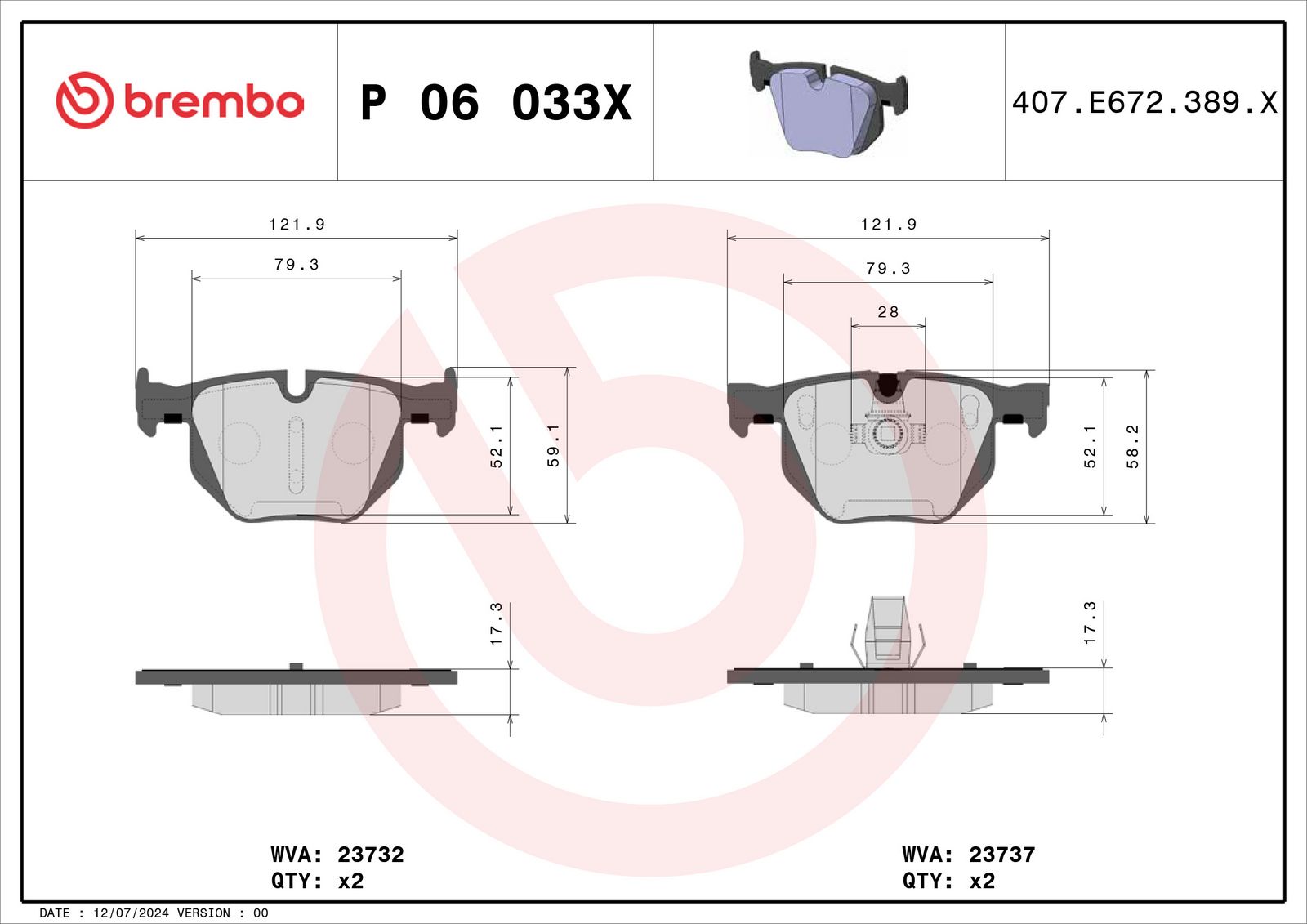 XTRA Low-Met Rear Disc Brake Pad Set - P06033X_04