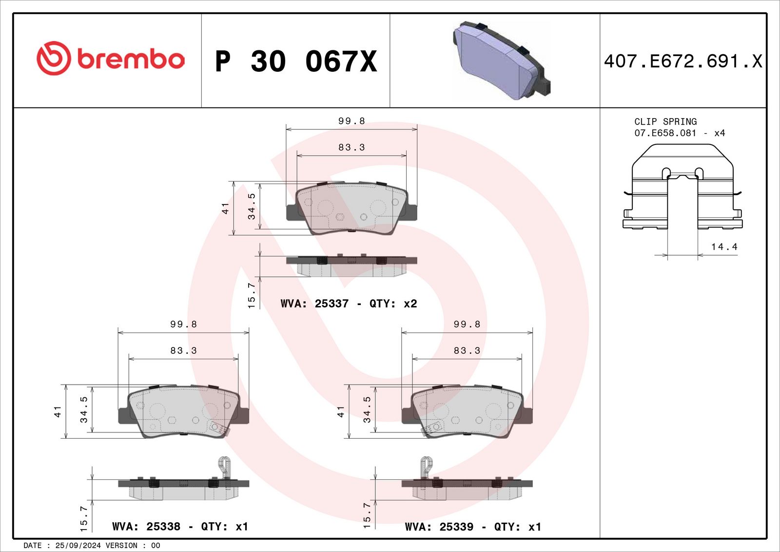 XTRA Low-Met Rear Disc Brake Pad Set - P30067X_04