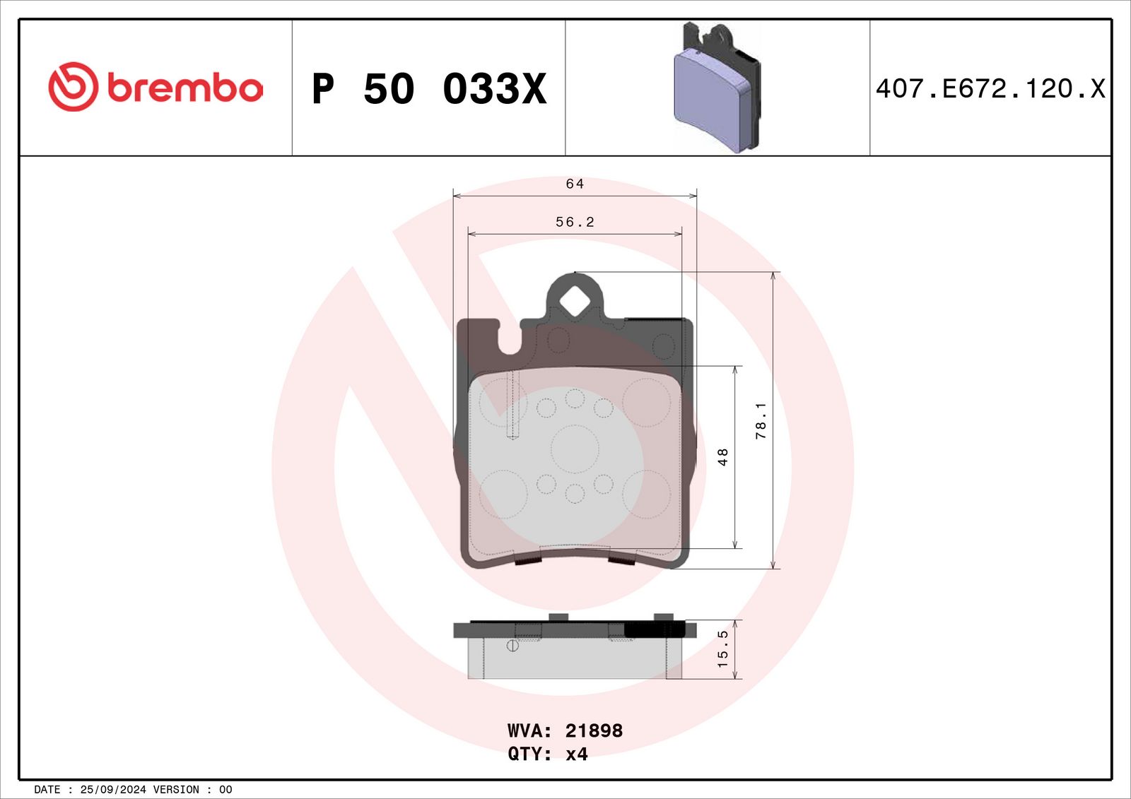XTRA Low-Met Rear Disc Brake Pad Set - P50033X_04
