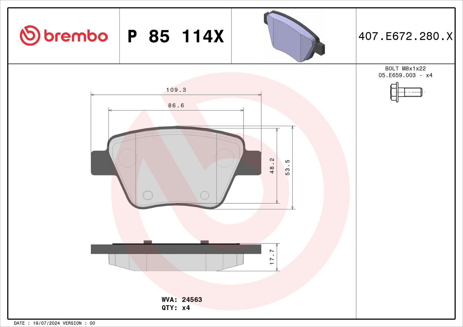 XTRA Low-Met Rear Disc Brake Pad Set - P85114X_04