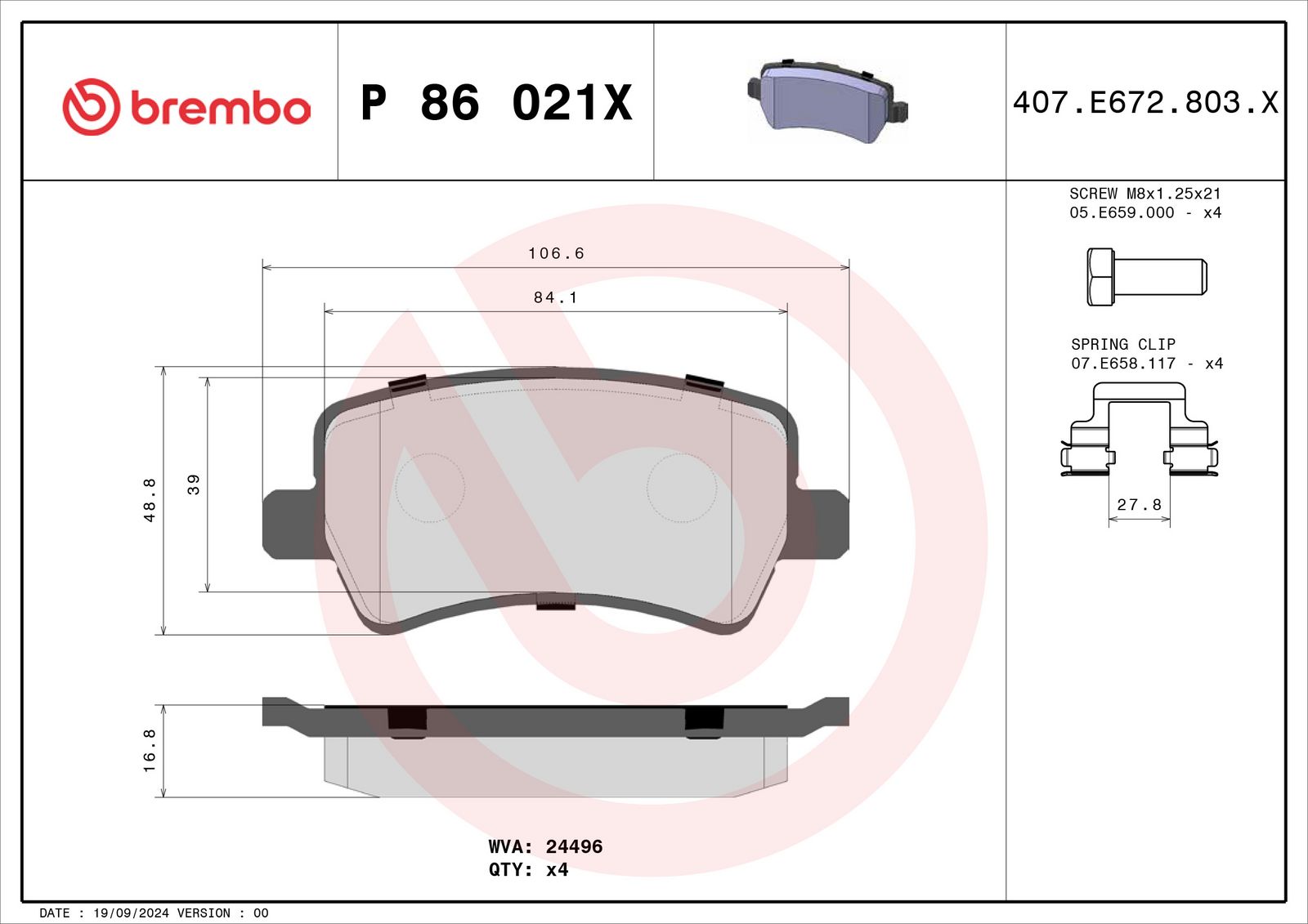 XTRA Low-Met Rear Disc Brake Pad Set - P86021X_04