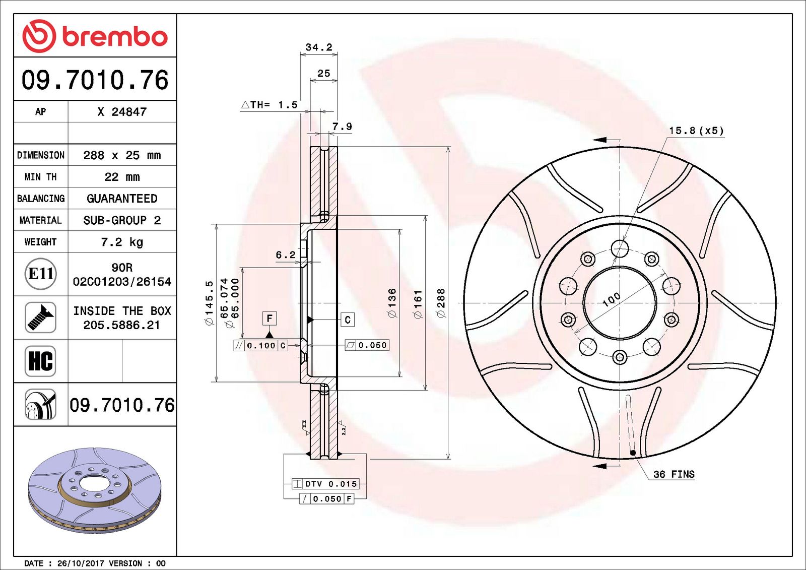 XTRA Max Slotted Front Disc Brake Rotor - 09.7010.76_01