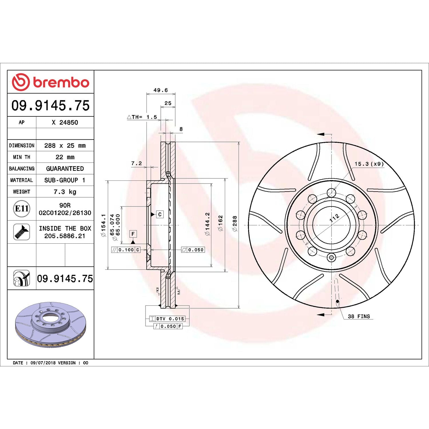 XTRA Max Slotted Front Disc Brake Rotor - 09.9145.75_02