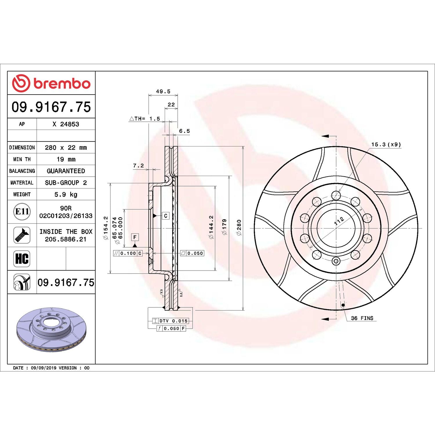 XTRA Max Slotted Front Disc Brake Rotor - 09.9167.75_02