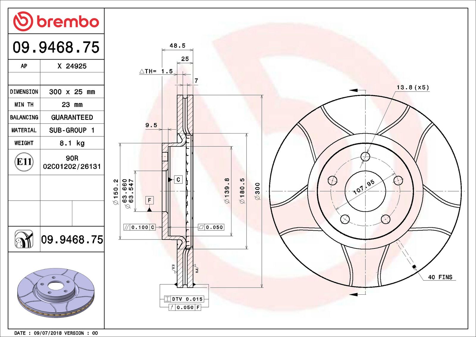 XTRA Max Slotted Front Disc Brake Rotor - 09.9468.75_01