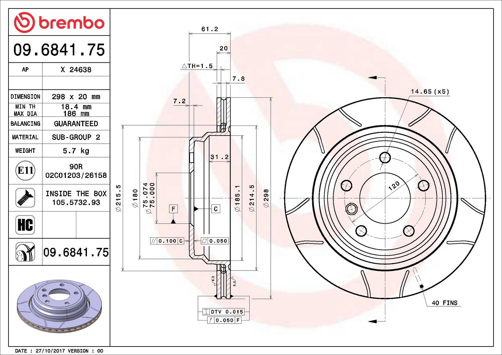 XTRA Max Slotted Rear Disc Brake Rotor - 09.6841.75_01